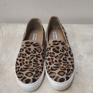 Steve Madden Tan and Black Animal Print Sneakers